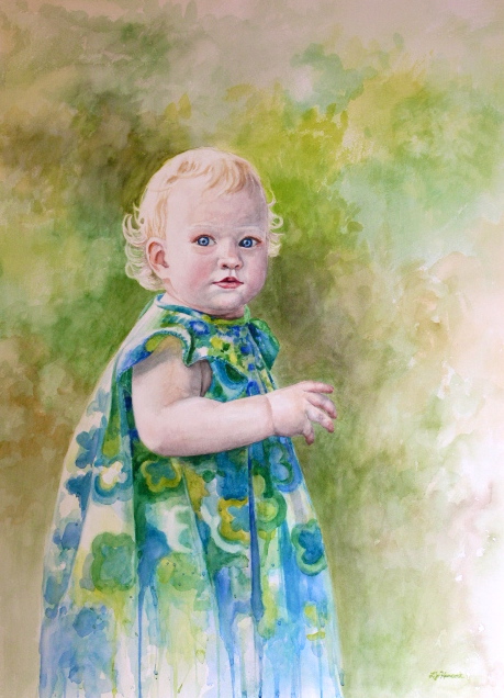 Lena, 22" x 30" Watercolor on Paper